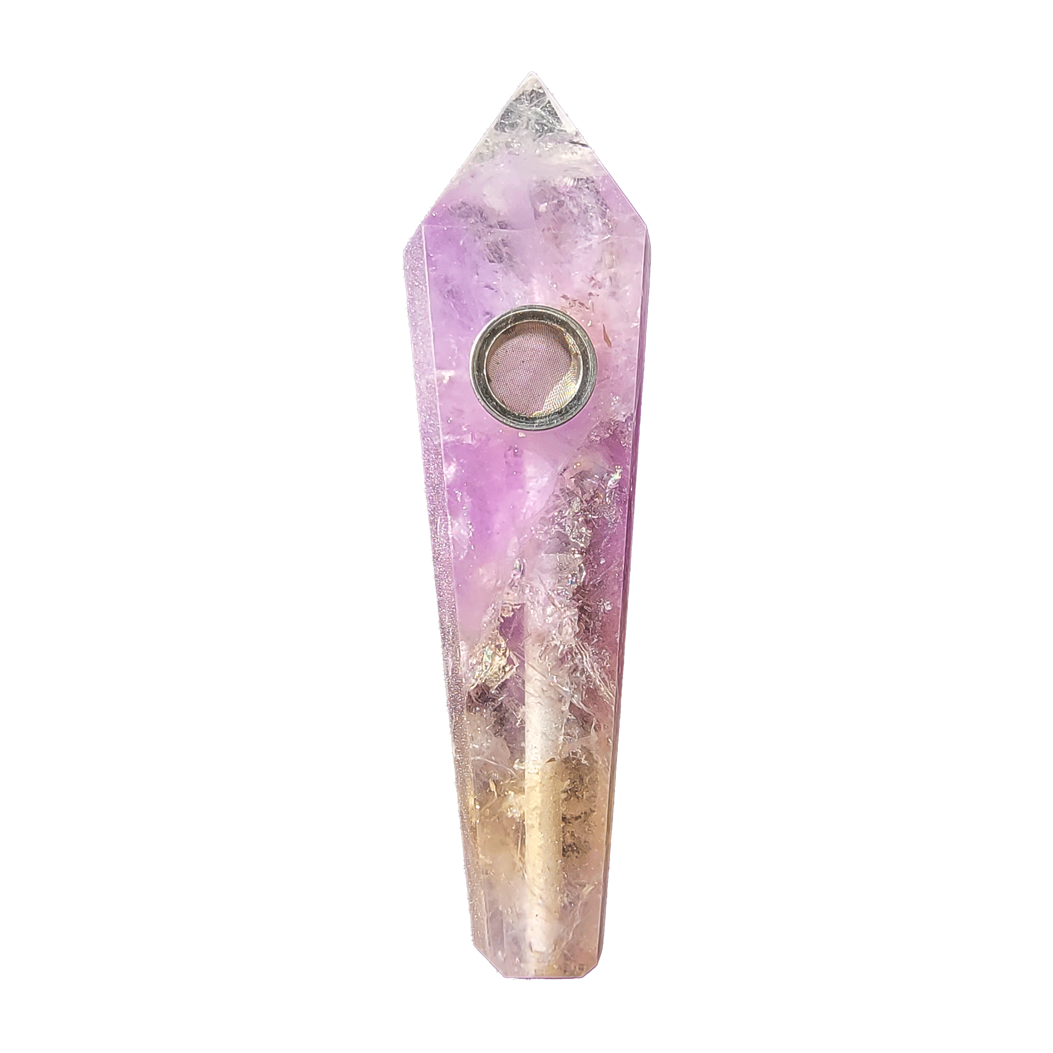 Amethyst Cluster Gemstone Smoking Hand Pipe