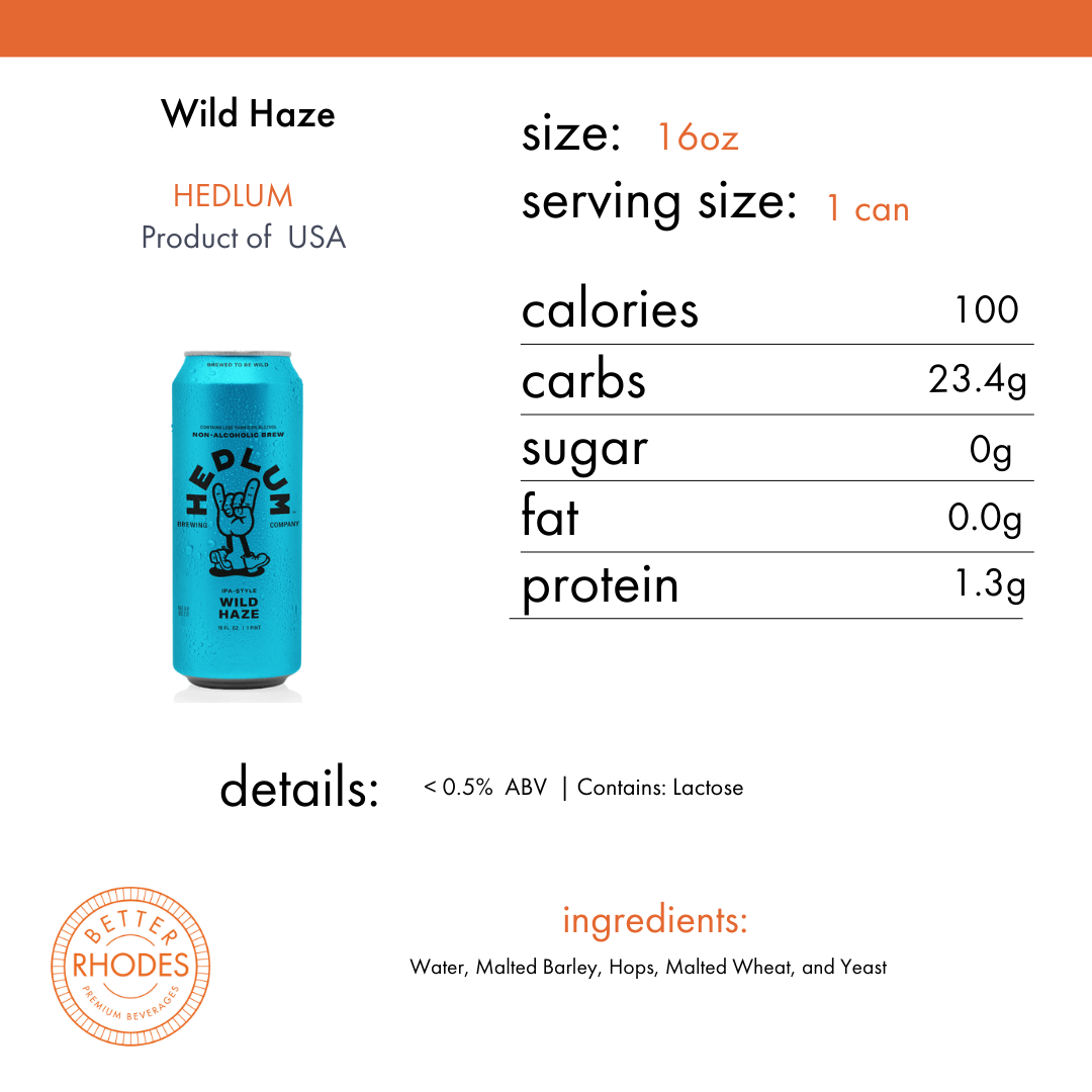 Hedlum Wild Haze Non-Alcoholic IPA | 16oz 6-pack