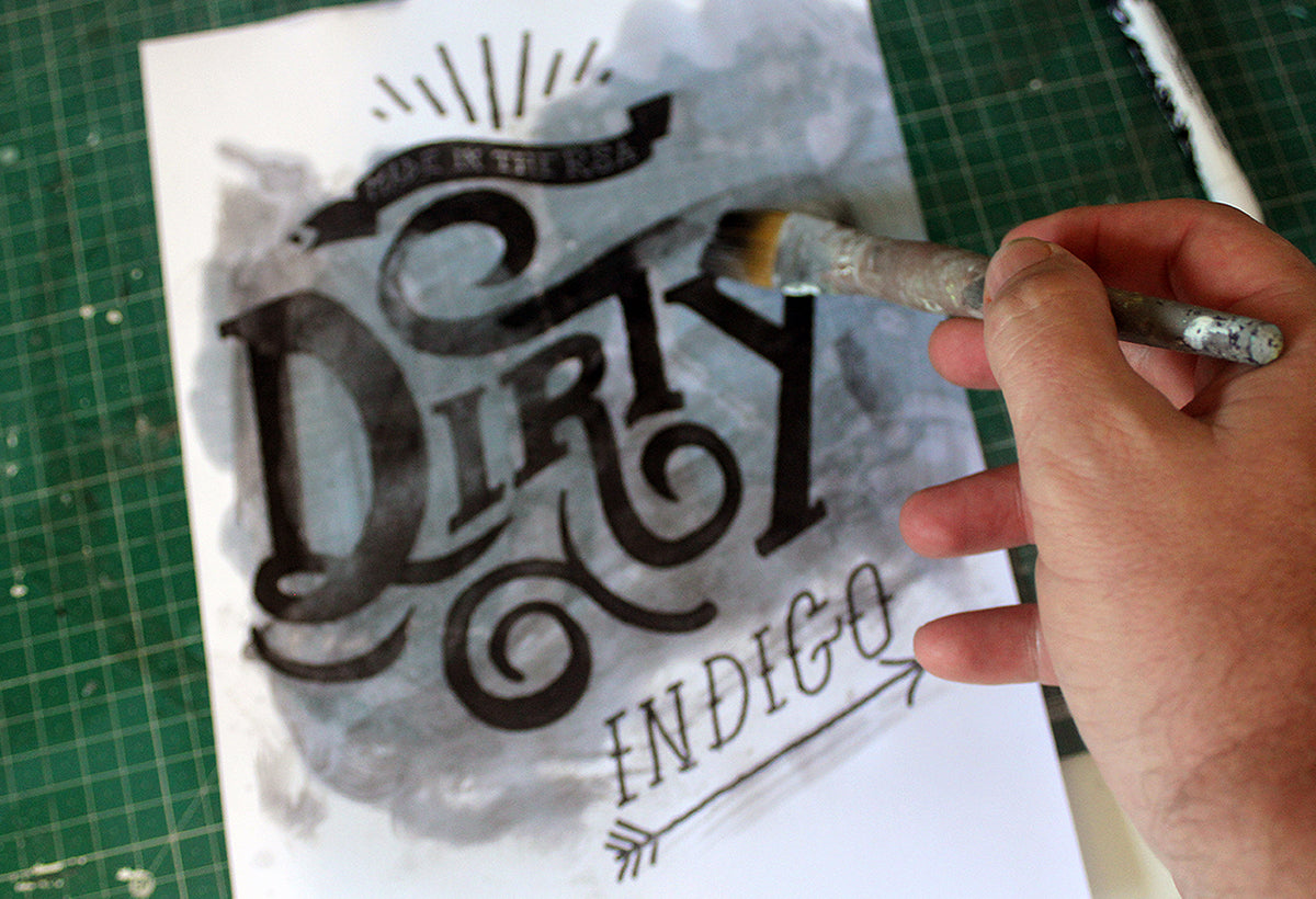 Experiment with a brush on your distressed type