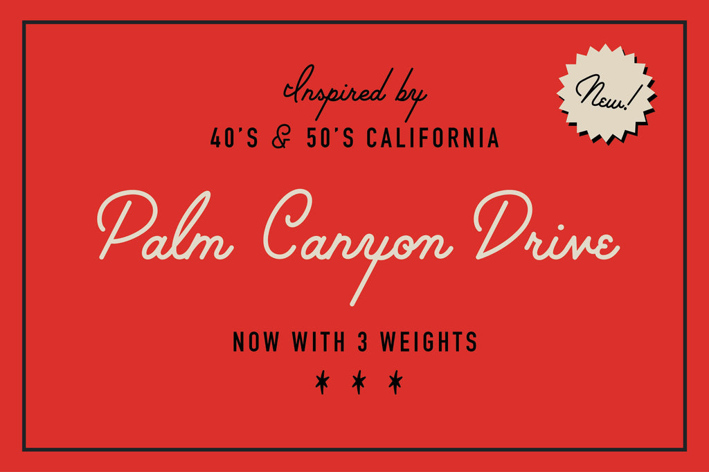 A thin, monoline script inspired by 40s and 50s signage. Free retro and vintage fonts: Palm Canyon Drive 