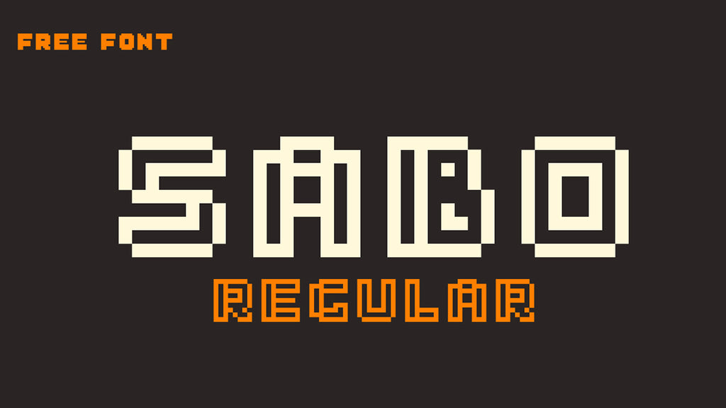 A pixel art and video game/arcade inspired retro font available in two styles. Inline and filled. Free Retro and Vintage Fonts: Sabo