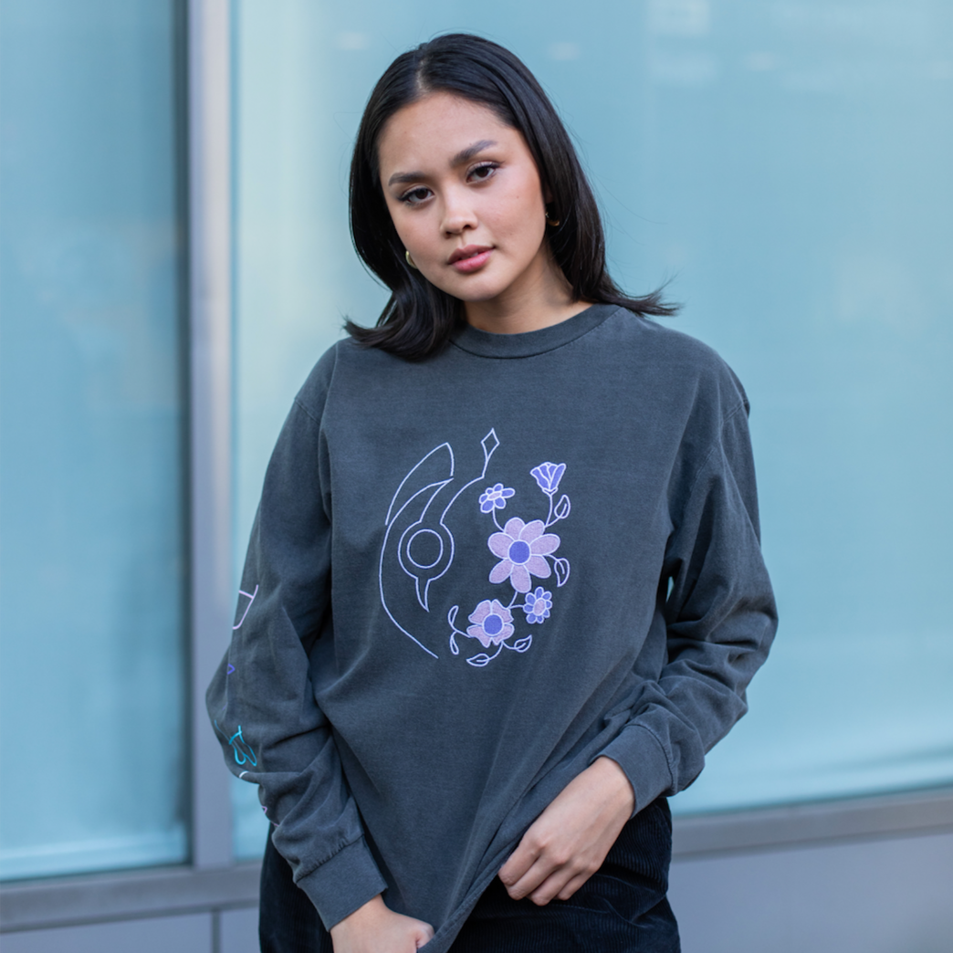 Dabin - Embroidered Charcoal Long Sleeve - Dabins Sanctuary product image