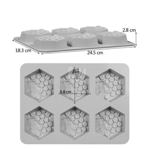 DEFORMED 19-Cavity Small Bee Honeycomb Silicone Mold