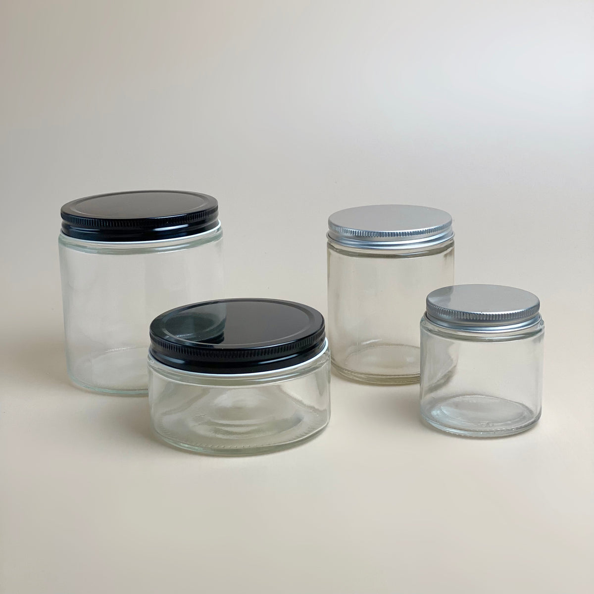 clear glass jar