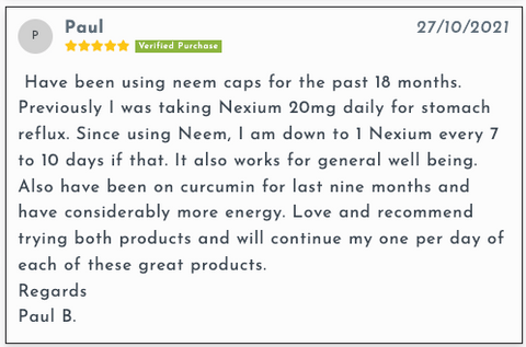 paul review feedback on neem