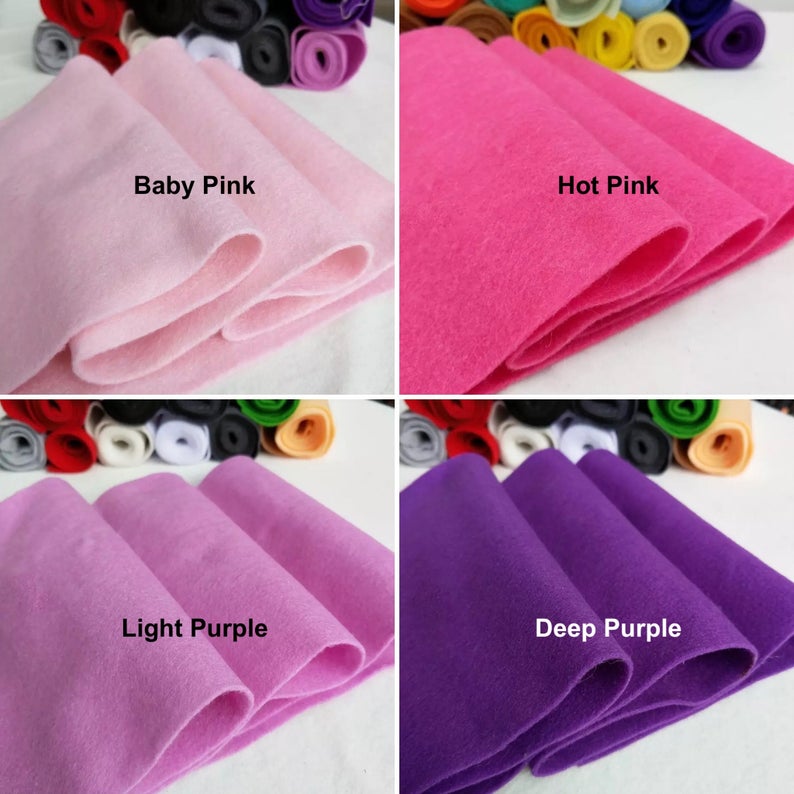 20x90cm Felt Fabric Material - Craft Felt 20 Colors - Soft Polyester Fabric  Roll