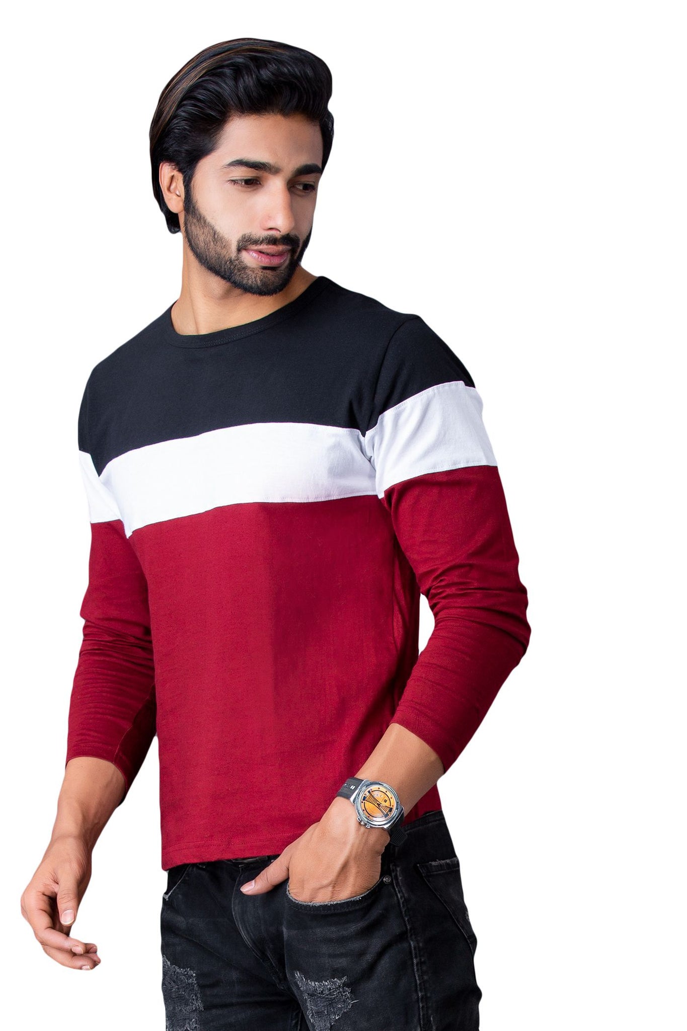 red color t shirt full sleeve