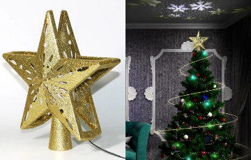 Christmas Tree Star Topper 3d Hollow Star Topper Star Tree Topper Light Sparkling Led Projector Gold Silver Bosjaa - festive tree star topper roblox