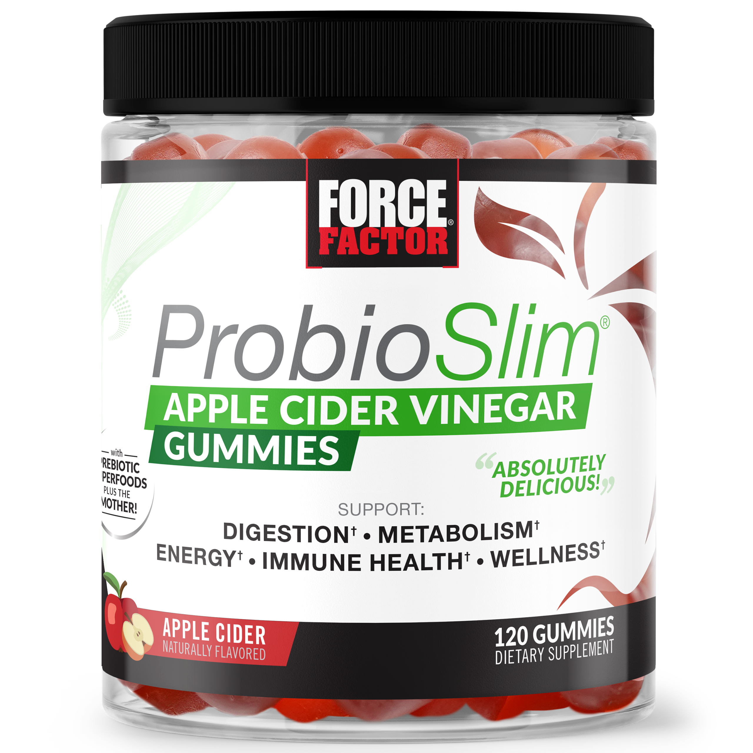  Force Factor ProbioSlim + Prebiotic Fiber Weight Loss  Supplement for Women and Men, Probiotic and Prebiotic Digestive Health  Support with Green Tea Extract and Psyllium Husk Fiber, 120 Capsules :  Health