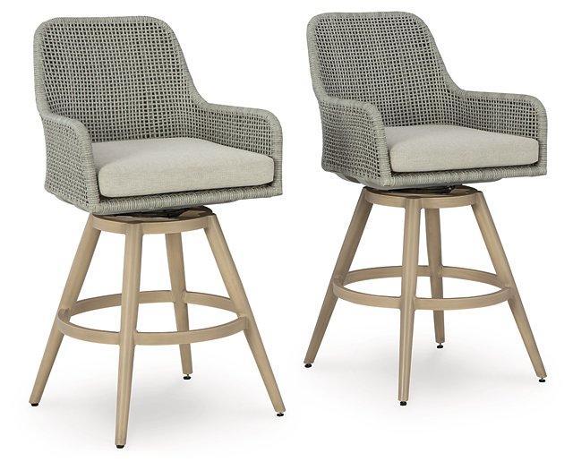 Outdoor Barstools at Bar Height from Seton Creek with Cushions (Set of 2)