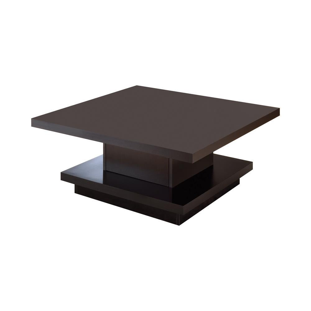 Cappuccino Square Pedestal Coffee Table for Reston