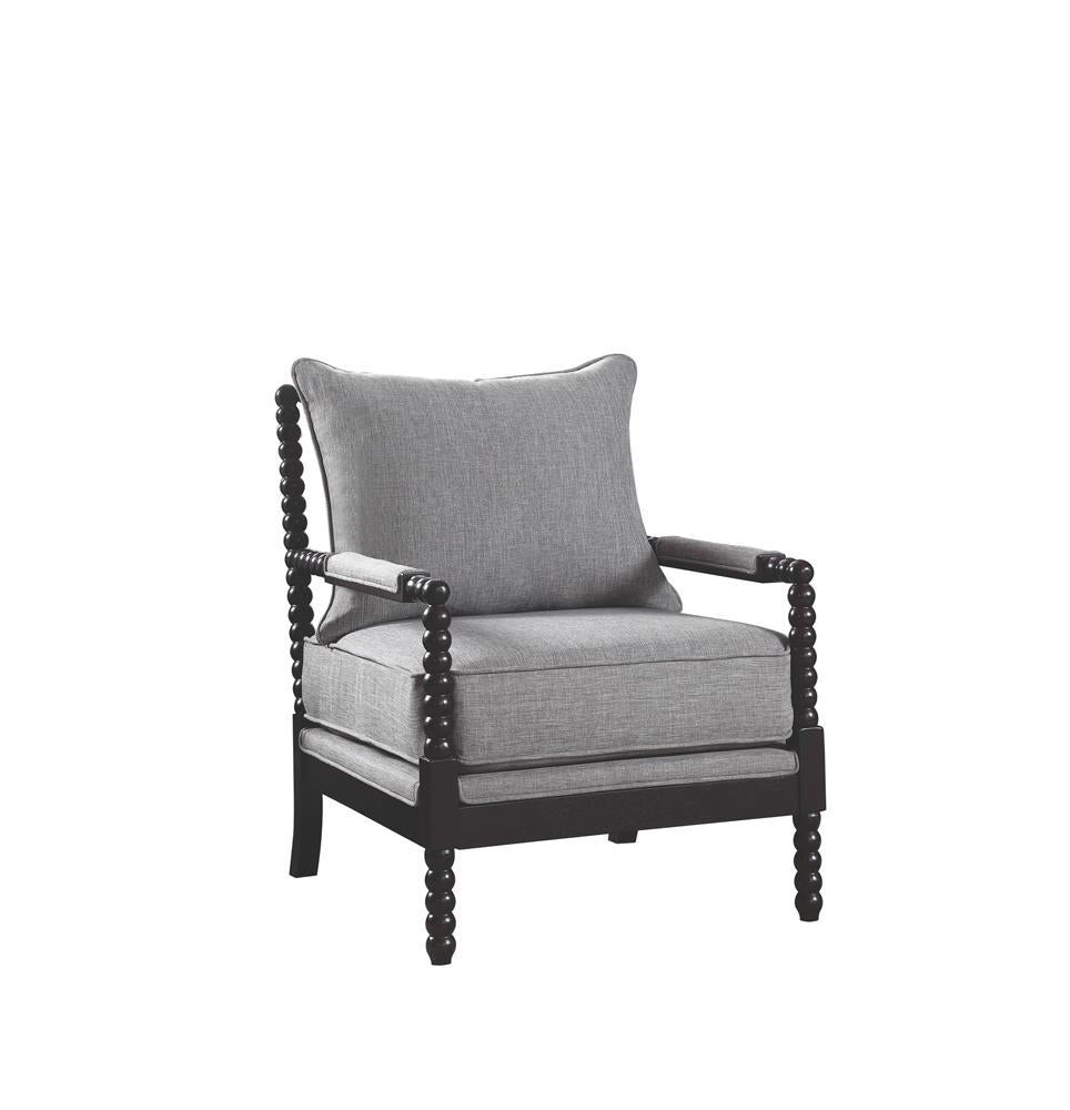 Grey and Black Accent Chair with a Blanchett Cushion Back