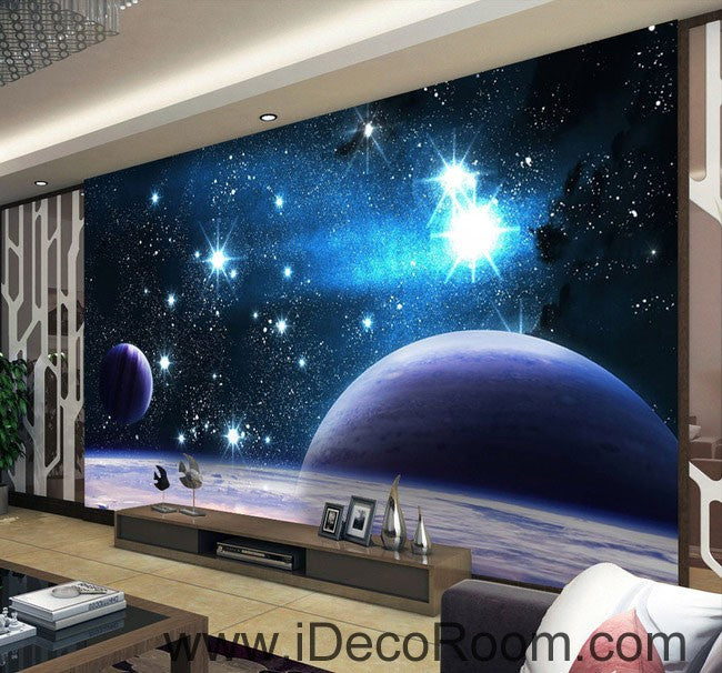 Planets Star Night Sky Wall Mural Wall paper Decal Wall Art Print