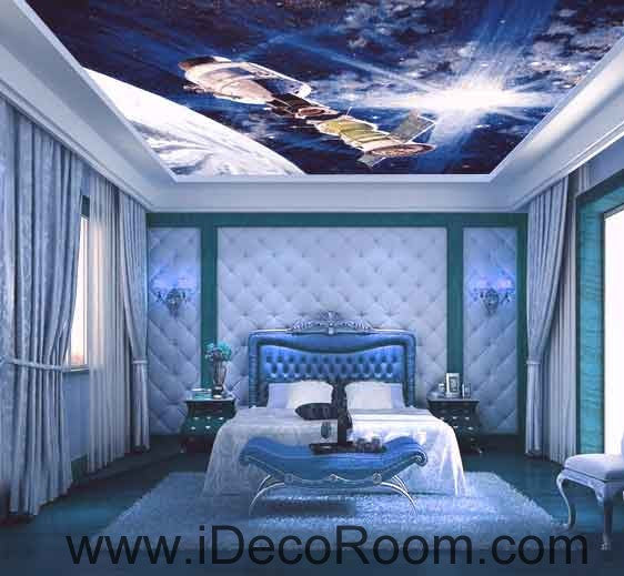 Outer Space Star Sun Lignt Wallpaper Wall Decals Wall Art Print Business Kids Wall Paper Nursery Mural Home Decor Removable Wall Stickers Ceiling