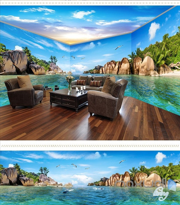 Hawaii Sea view theme space entire room wallpaper wall ...