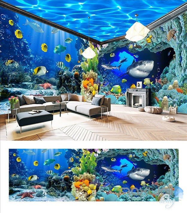 Underwater World Aquarium Theme Space Entire Room Wallpaper Wall Mural Decal Idcqw 000040