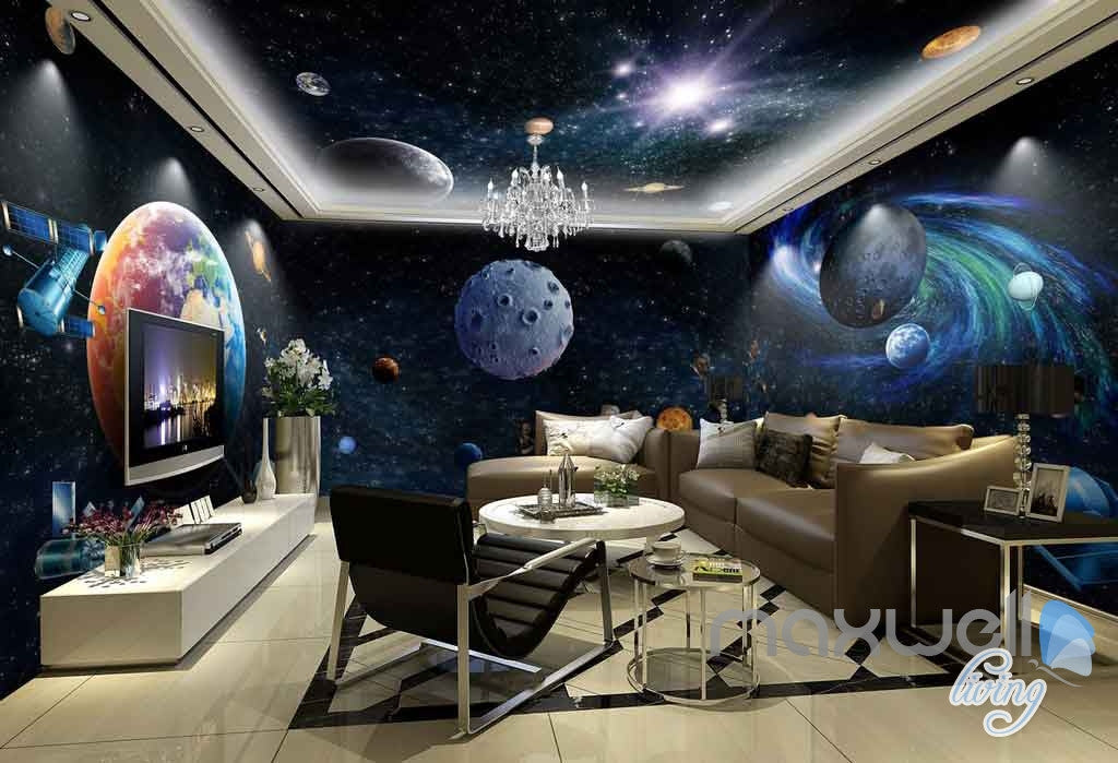 3d Galaxy Solar System Entire Room Wallpaper Wall Murals Art