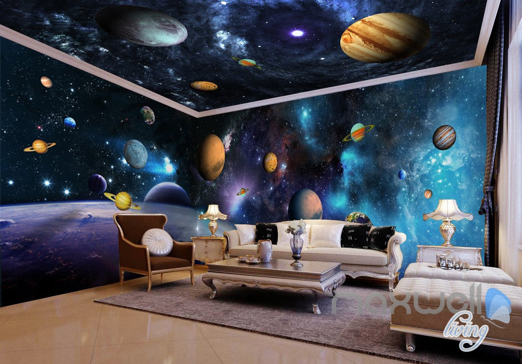 3d Universe Galaxy Wall Sticker Decals Ceiling Wallpaper