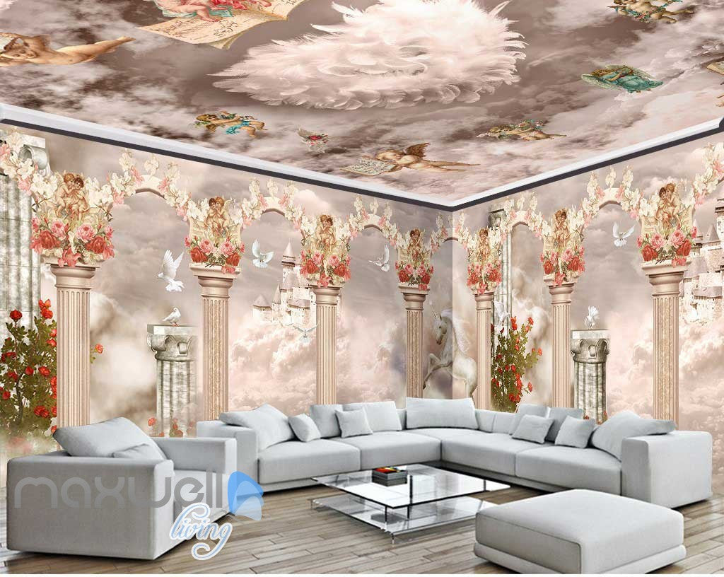 3d Little Angel Ceiling Pillar Wall Murals Wallpaper Decals Art Print Decor Idcqw 000312