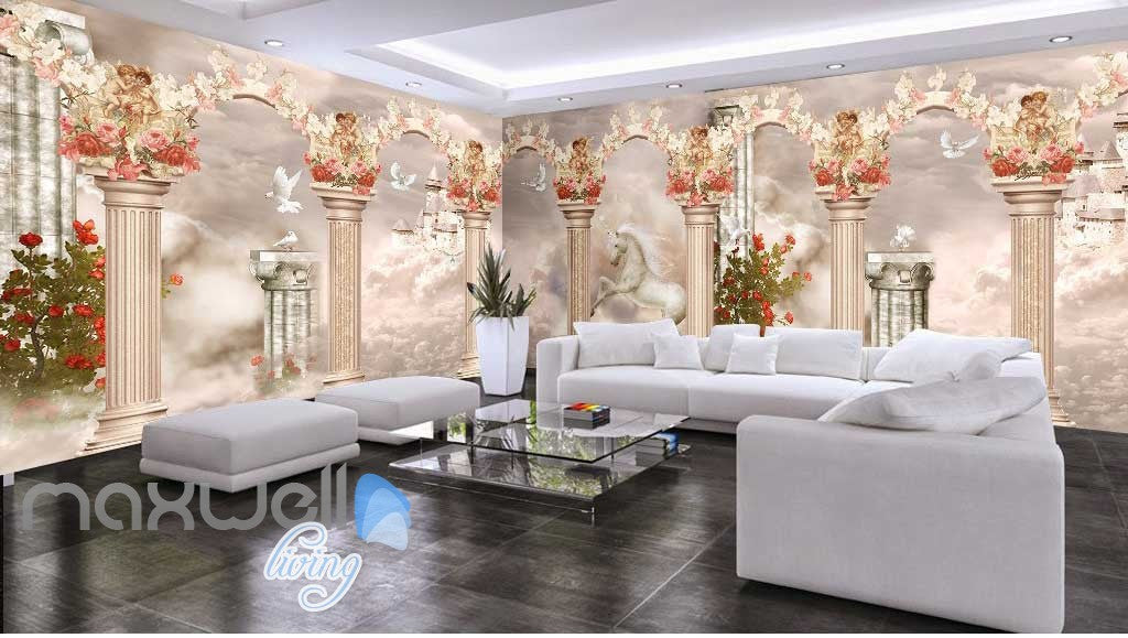 3d Little Angel Ceiling Pillar Wall Murals Wallpaper Decals Art