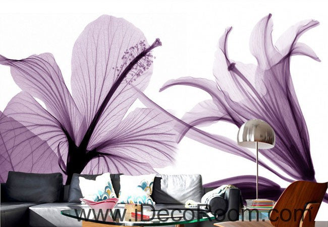 Transparent Purple Flowers 000016 Wallpaper Wall Decals ...