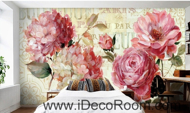 Beautiful Dream Romantic Pink In Full Bloom Peony Rose Wall Art Wall Decor Mural Wallpaper Wall Idcwp 000245