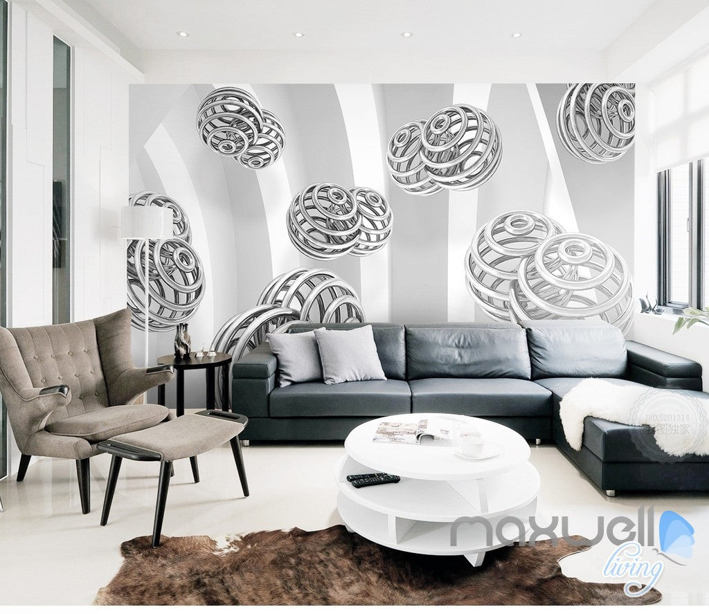 3D Spin Ball 5D Wall Paper Mural Art Print Decals Modern Bedroom Decor