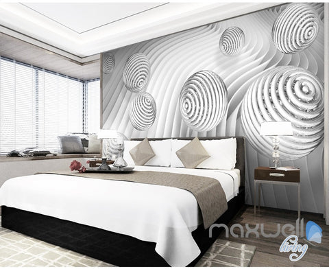 3D Waving Ball 5D Wall Paper Mural Art Print Decals Modern Bedroom Dec ...