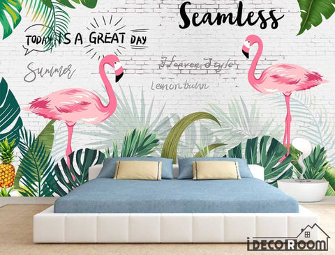 Nordic flamingo wallpaper wall murals IDCWP-HL-000003 – IDecoRoom