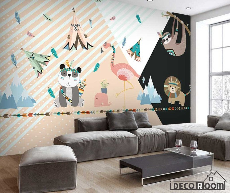 Cartoon animal cute wallpaper wall murals IDCWP-HL-000055 – IDecoRoom