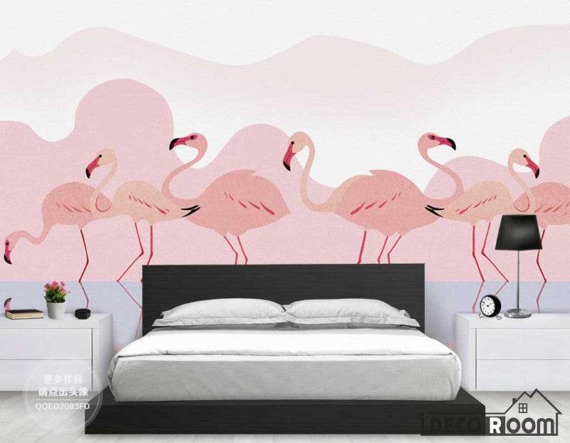 Modern Minimalist Romantic Pink Flamingo Wallpaper Wall Murals Idcwp Hl 000155