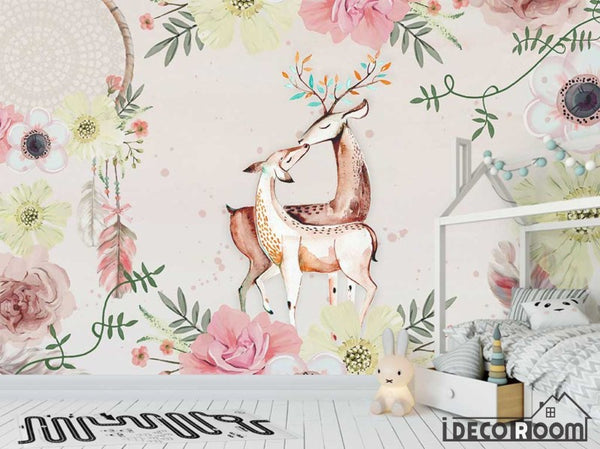 Modern minimalist plant flower elk wallpaper wall murals IDCWP-HL-0002 ...