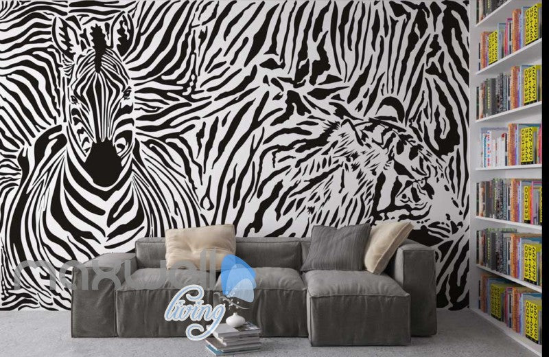 Optical Illusion Black White Tiger Zebra Art Art Wall Murals Wallpaper ...