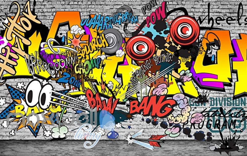 Graffiti Comic Sounds Colour Wall Art Art Wall Murals Wallpaper Decals Idecoroom