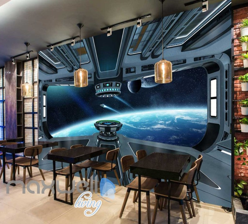 View Space From A Spaceship Art Wall Murals Wallpaper Decals Prints Decor Idcwp Jb 000336