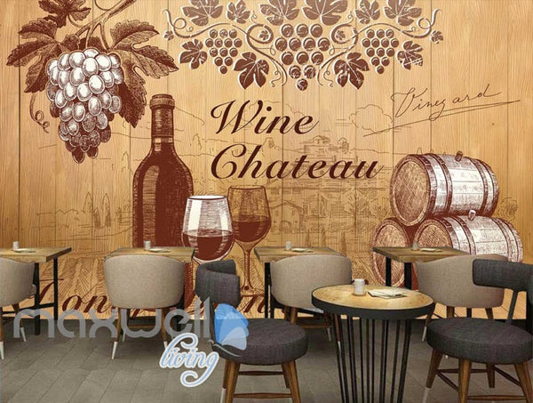 retro wallpaper wine design Art Wall Murals Wallpaper Decals Prints De ...