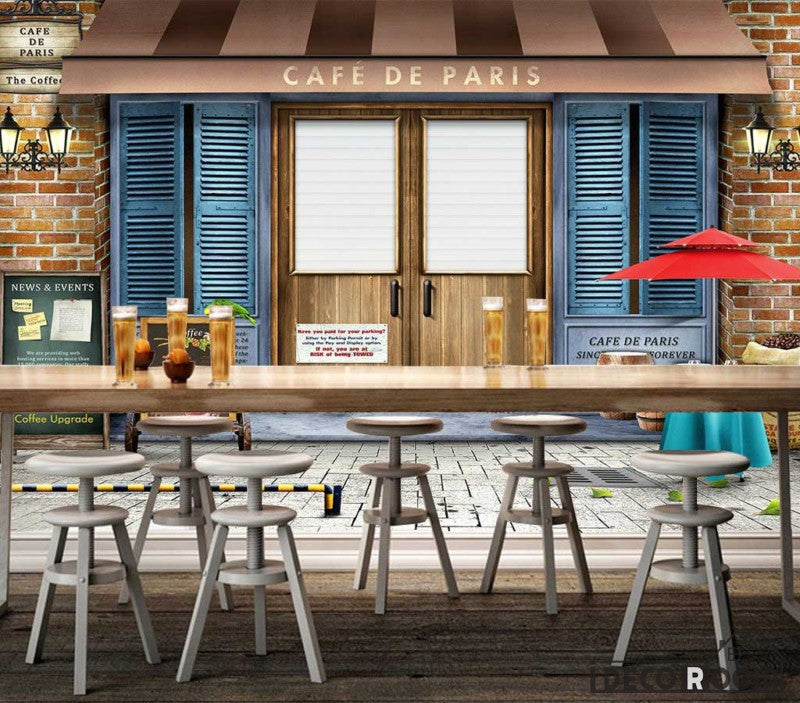 Cafe De Paris Coffee Shop  Background Restaurant Art Wall 