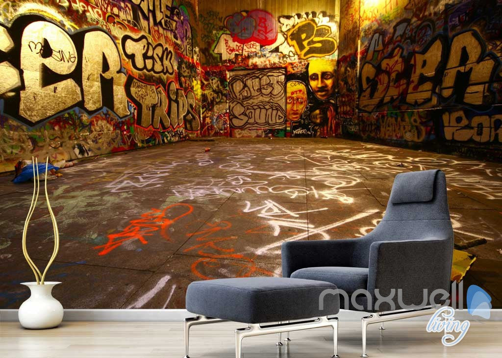 Graffiti Living Room Design / Graffiti Living Room Eclectic Living Room Orange County By Madison West Interiors - Graffiti paintings canvas colorful wall art living room decor 5 panel pictures music collage on brick wall contemporary home decor modern artwork posters and prints framed ready to hang(60''wx32''h).