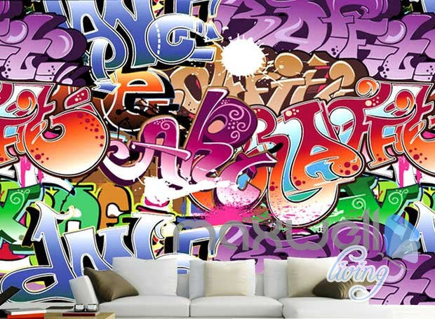 3d Graffiti Art Letters Wall Murals Paper Print Decals Decor Wallpaper Idecoroom