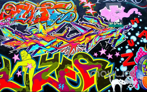 3D Graffiti Color Art Wall Murals Paper Print Decals Decor Wallpaper I ...