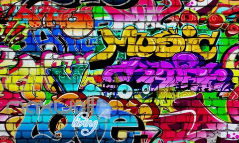 3d Graffiti Love Dance Music Street Art Wall Murals Wallpaper Decals