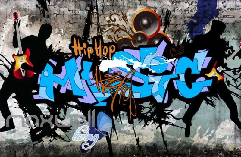 3d Graffiti Band Hiphop Music Street Art Wall Murals Wallpaper Decal P Idecoroom