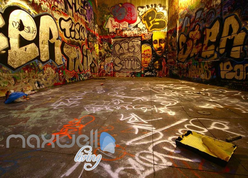 3d Graffiti Ground Abstract Letters Art Wall Murals Wallpaper Decals P Idecoroom