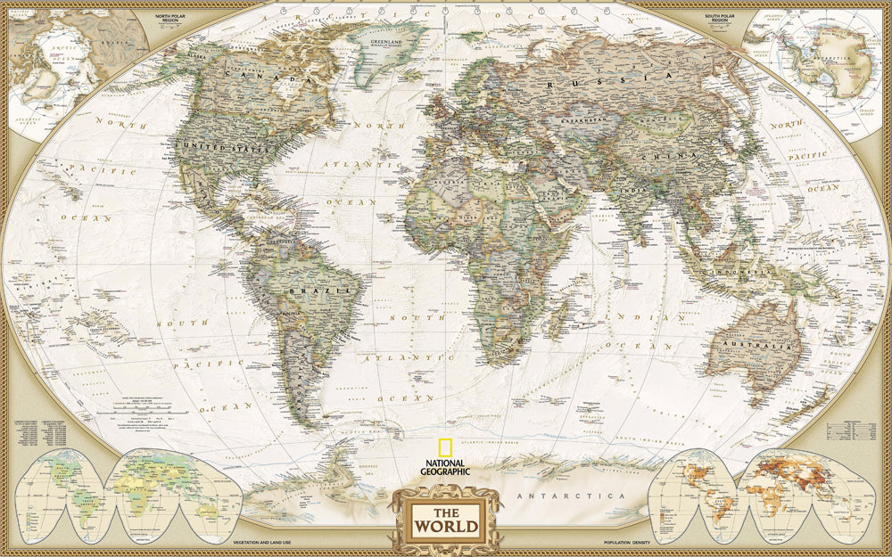 Classic World Map Wallpaper Wall Decals Wall Art Print Mural Home Deco Idecoroom 4386