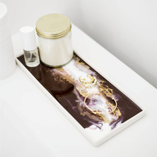 Hand-Sculpted Resin Small Tray with Leather Handles – CÔTE À COAST