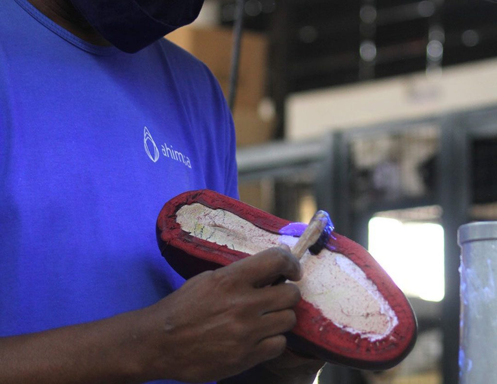 shoes being made at ahimsa