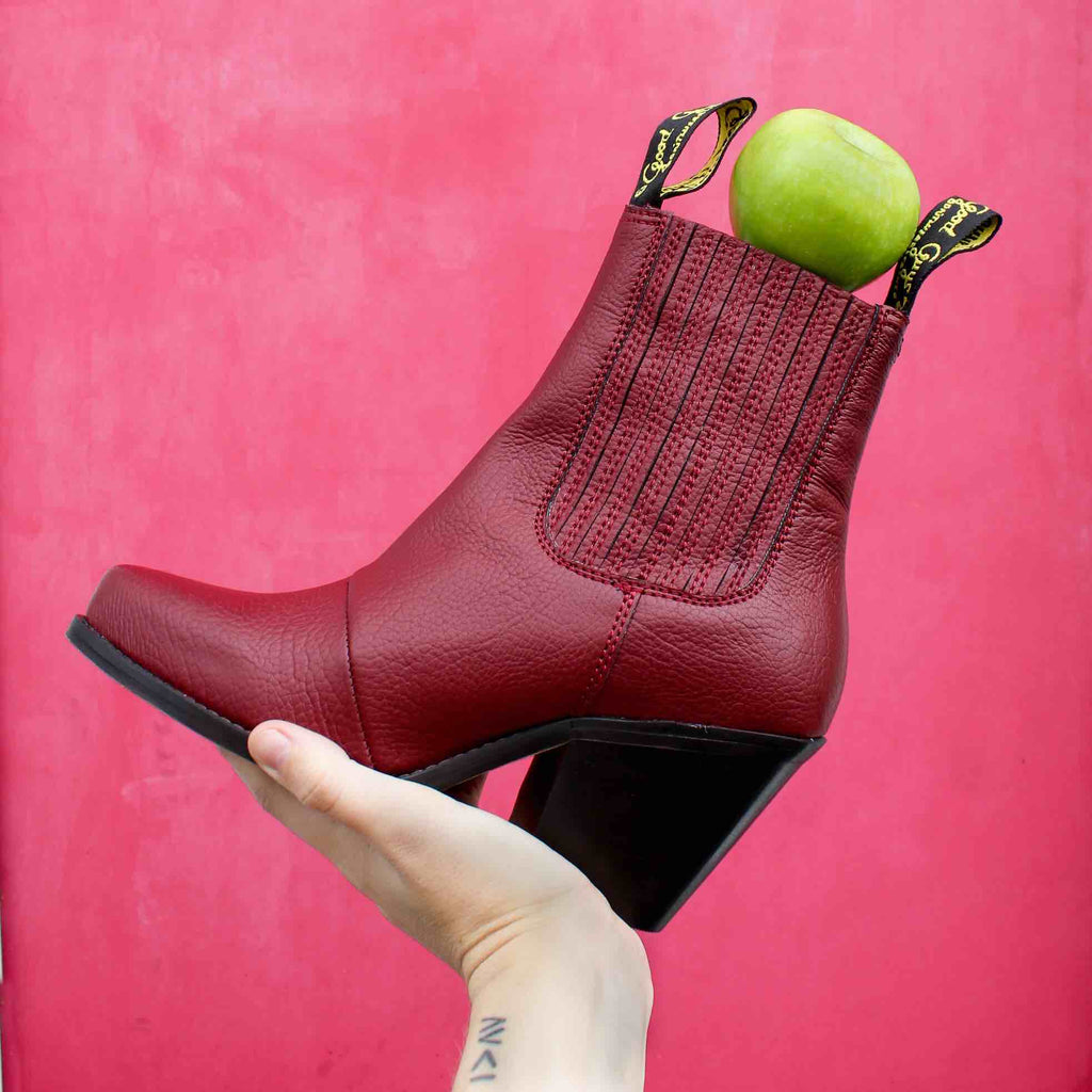 apple leather boots