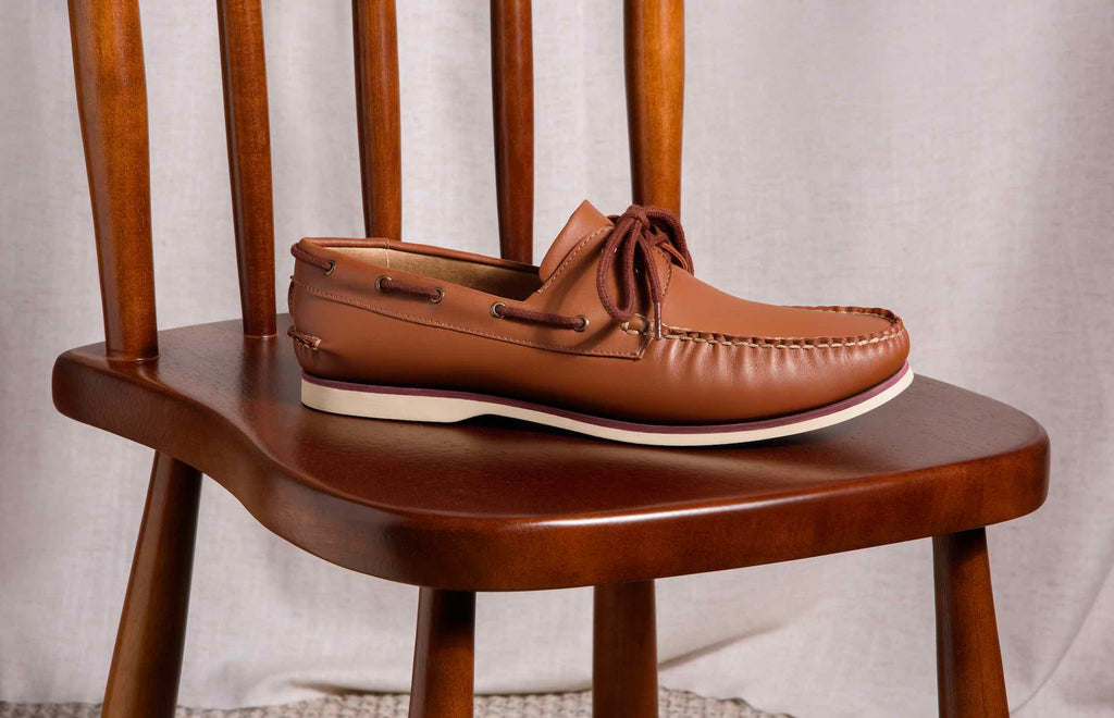 the Palermo boat shoes in cognac