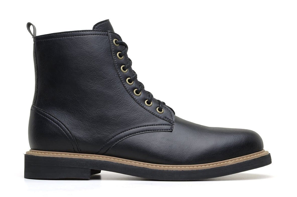 vegan leather lace up boots