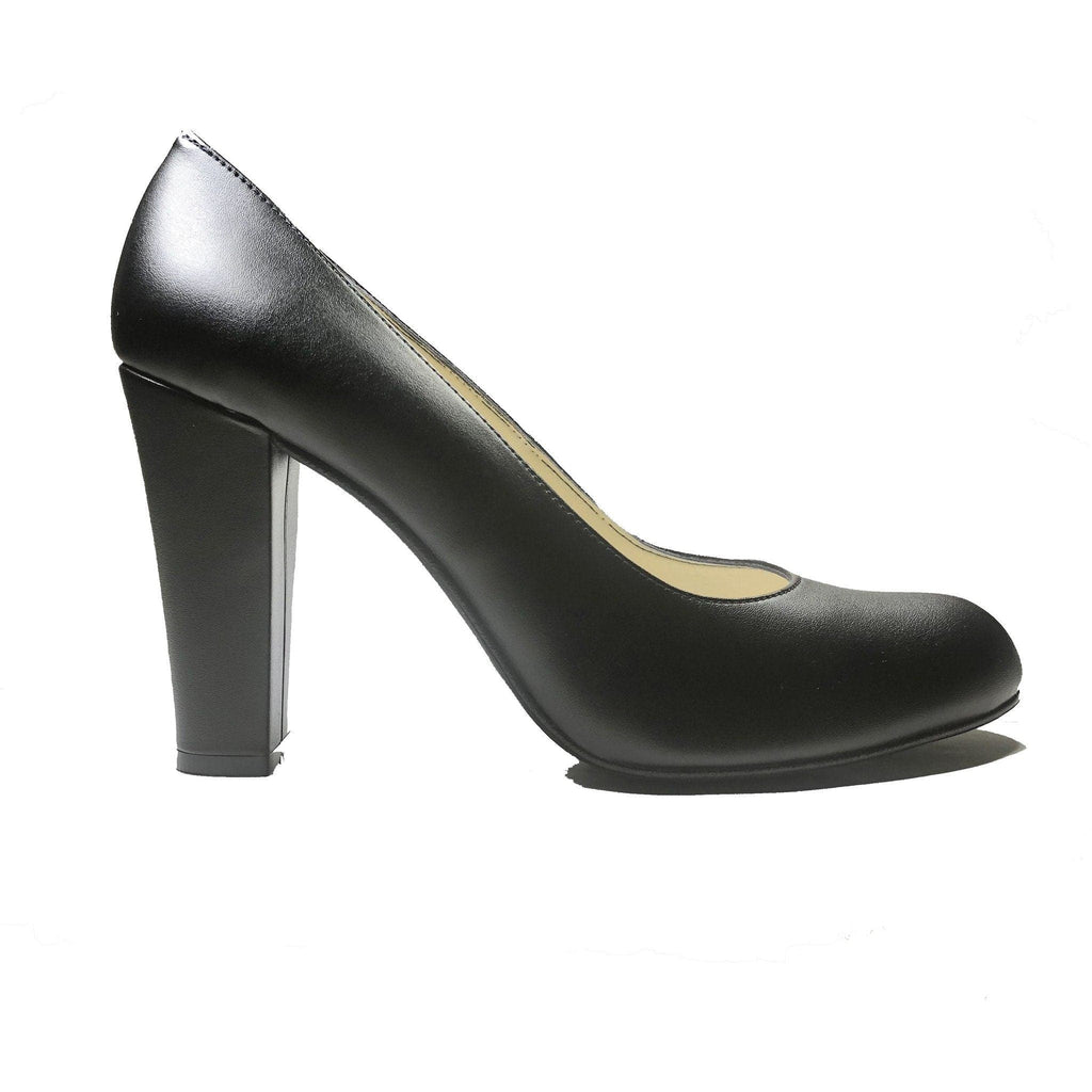 Tanya' Black vegan leather high heel by 